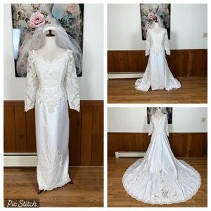 Beautiful Vintage 90s Imperial Bridal Wedding Gown & Veil!